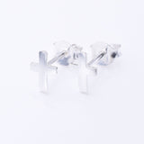 S1046 - 925 silver tiny cross stud earrings
