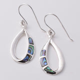 E787 - 925 silver abalone teardrop earrings