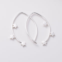 E801 - 925 silver ovoid wire stars earrings