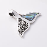 P981 - 925 silver and abalone whaletail pendant
