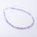 B076 - 925 silver amethyst 2mm faceted bracelet