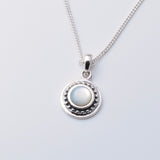 P1269 - 925 round MOP silver pendant