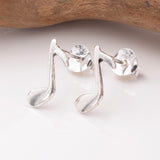 S1035 - 925 silver musical note stud earrings
