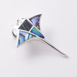 P983 - 925 silver abalone manta ray pendant