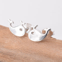 S956 - 925 silver whale stud earrings
