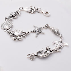 B043 - 925 silver sealife link bracelet