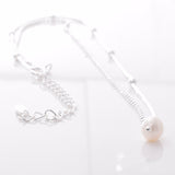 P1087 - 925 silver and pearl mixed chain necklace