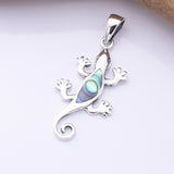 P1303 - 925 silver abalone gecko pendant