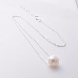 P969 - 925 silver 10mm freshwater pearl necklace
