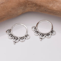 E832 - 925 silver 10mm mandala earrings