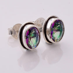 S930- 925 silver and mystic topaz stud earrings