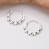 E845 - 925 silver 12mm mandala earrings