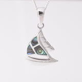 P1128 - 925 silver abalone yacht pendant