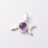 P1022 - 925 silver and amethyst triple moon pendant