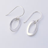 E914 - 925 silver oval wide hoop earrings
