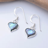 E918 - 925 silver abalone heart earrings