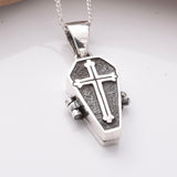P1144 - 925 silver coffin cross locket