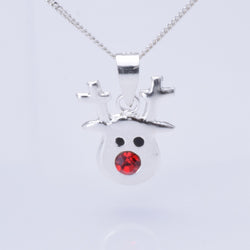 P1244 925 silver rudolph stamp formed pendant