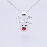 P1244 925 silver rudolph stamp formed pendant