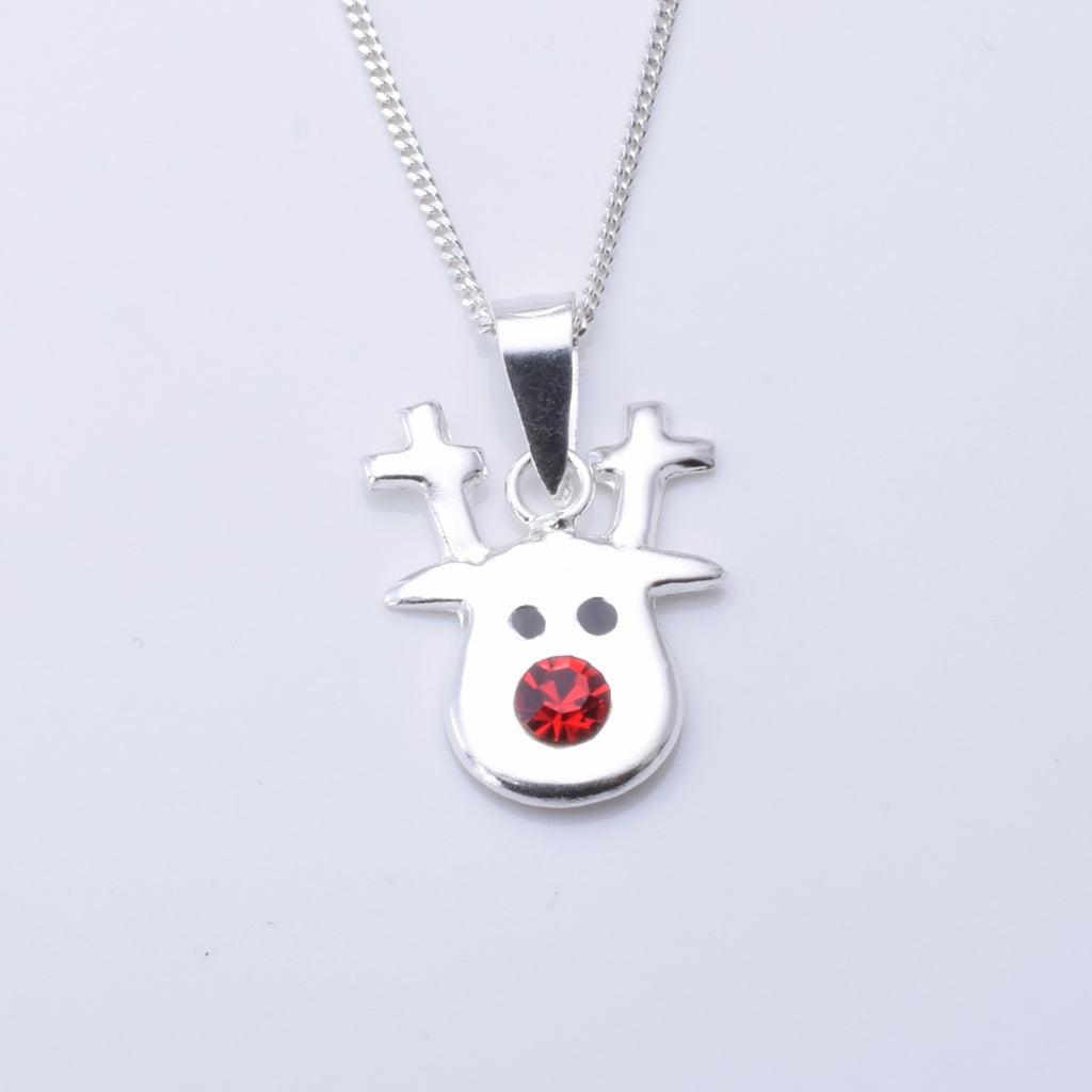 P1244 925 silver rudolph stamp formed pendant
