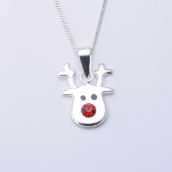 P1244 925 silver rudolph stamp formed pendant