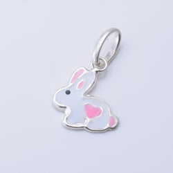 P1245 - 925 silver bunny pendant.