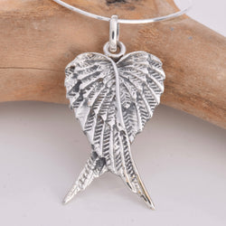 P585 - Long folded angel wing pendant
