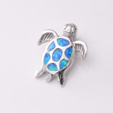 P953 - silver and lab opal turtle pendant