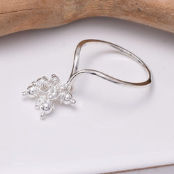 R183 - 925 Silver tassel bead ring