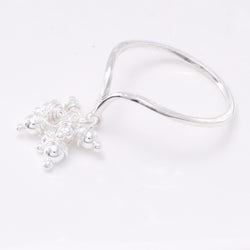 R183 - 925 Silver tassel bead ring