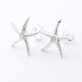 S834 - 925 silver and MOP starfish stud earrings