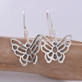 E629 - Silver butterfly earrings