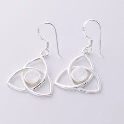 E747 - 925 Silver celtic knot moonstone earrings