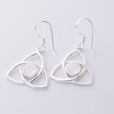 E747 - 925 Silver celtic knot moonstone earrings