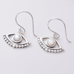 E768 - 925 Silver and MOP eye hoop earrings