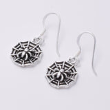 E686 - 925 silver spiders web earrings