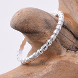 R195 - 925 Silver bead effect ring