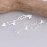 E636 - Silver Shooting star climber earrings