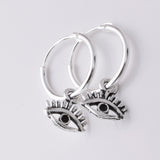 E761 - 925 Silver seeing eye and hoop earrings
