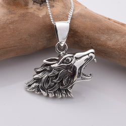 P880 - 925 Silver wolf profile pendant