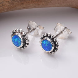 S700 - 925 Silver synthetic opal stud earring