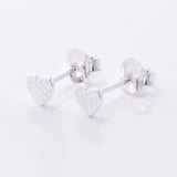 S670 - 925 Silver dotted heart stud earrings