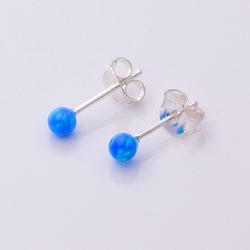 S750 - 925 silver 3mm lab opal stud earrings