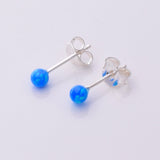 S750 - 925 silver 3mm lab opal stud earrings