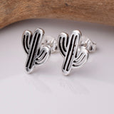 S753 - 925 silver cactus stud earrings