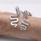 S653 - Silver Cobra stud earrings