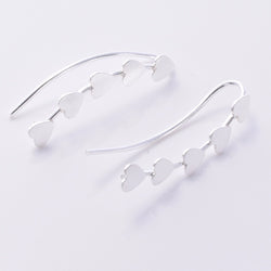 E694 - 925 five heart climber earrings