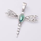 P907 - 925 Silver and abalone dragonfly pendant