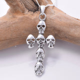 P829 - 925 Silver Skull cross pendant