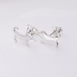 S747 - 925 silver dog stud earrings